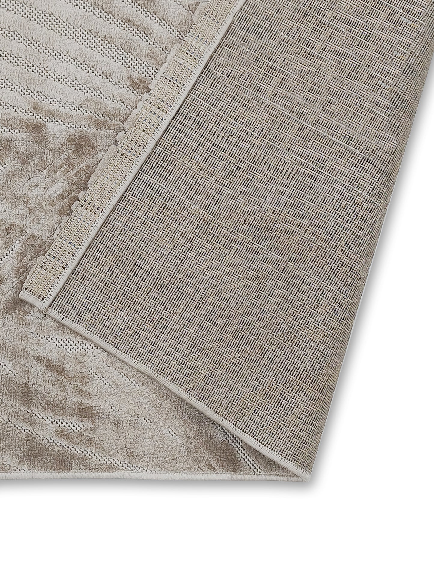 Beige Textured Modern Runner – Subtle Wave Design Hallway & Entry Rug