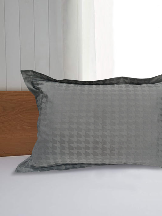 Houndstooth Jacquard Pillow Covers Set of 2 – Modern Grey, Soft Luxury Bedding