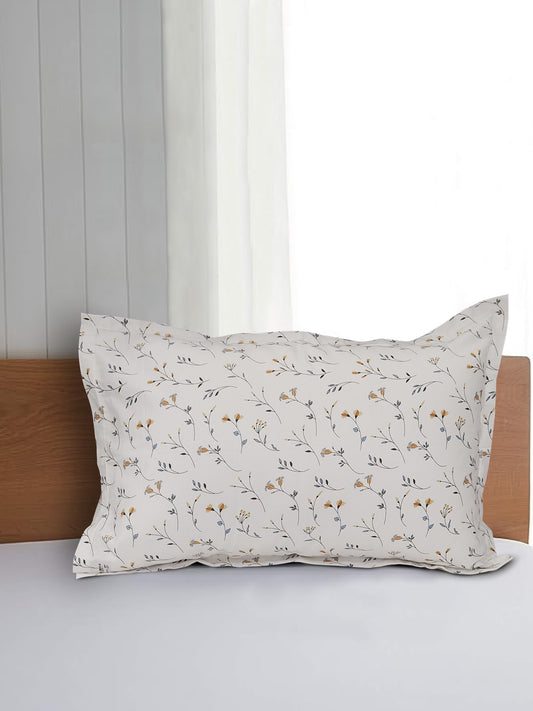 White Floral Cotton Pillow Covers Set of 2 – Soft Premium Bedding