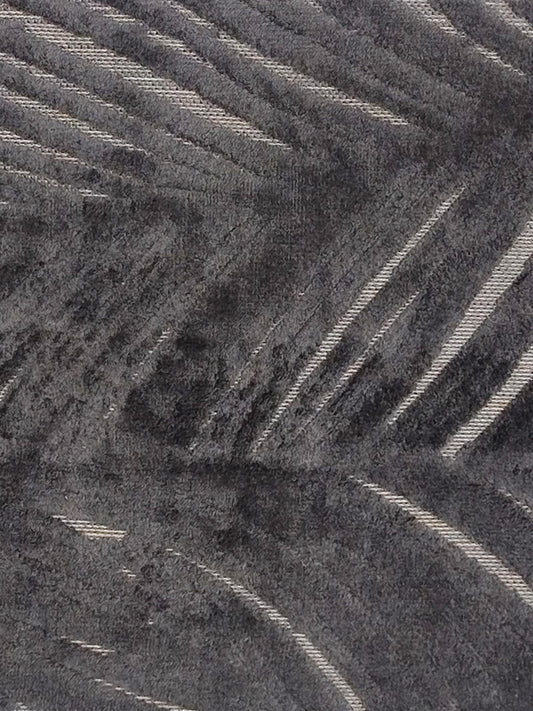 Charcoal Grey Brushstroke Textured Runner – Modern Abstract Plush Runner