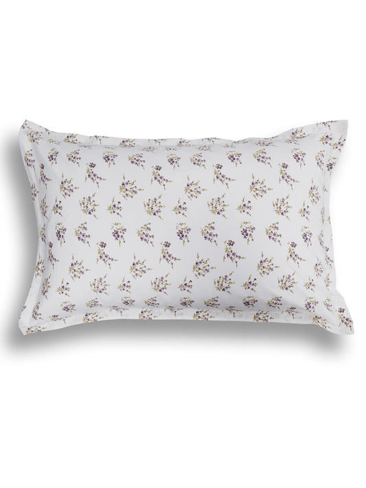 White Floral Cotton Pillow Covers Set of 2 – Soft Luxury Bedding, Hotel Collection