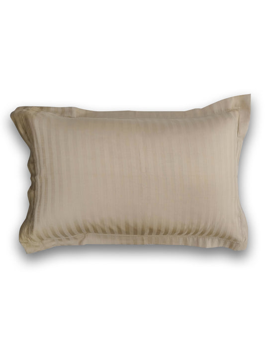 Beige Stripe Satin Pillow Cover Set – Premium Cotton Satin – Set of 2