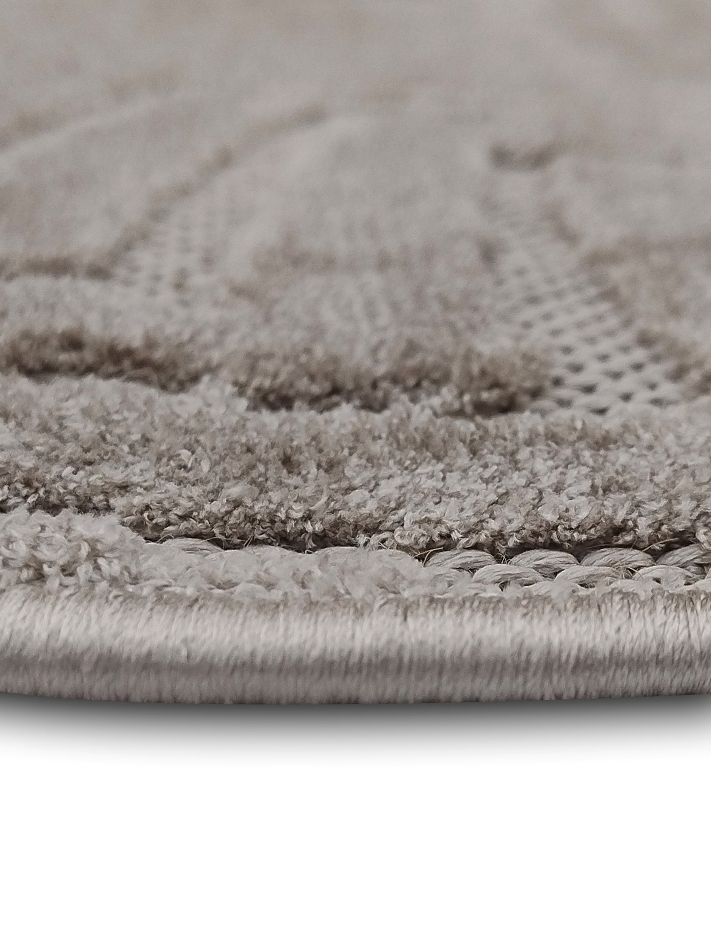 Taupe Maze Geometric Textured Runner – Modern Minimalist Bedside & Hallway Carpet