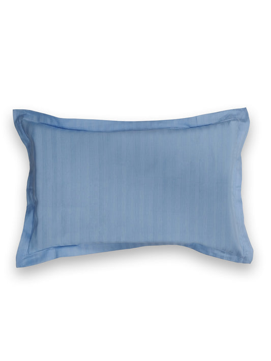 Blue Striped Satin Pillow Covers Set of 2 – Hotel Soft Premium Bedding