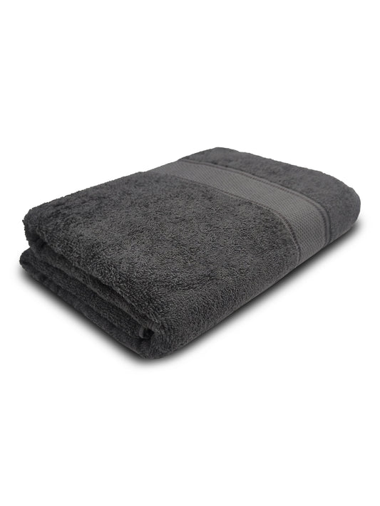 Charcoal Black Cotton Bath Towel – Plush, Soft & Quick-Dry