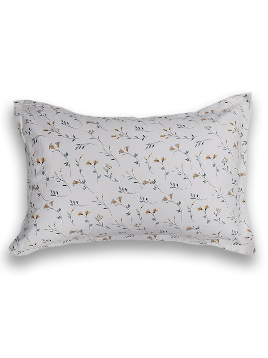 White Floral Cotton Pillow Covers Set of 2 – Soft Premium Bedding