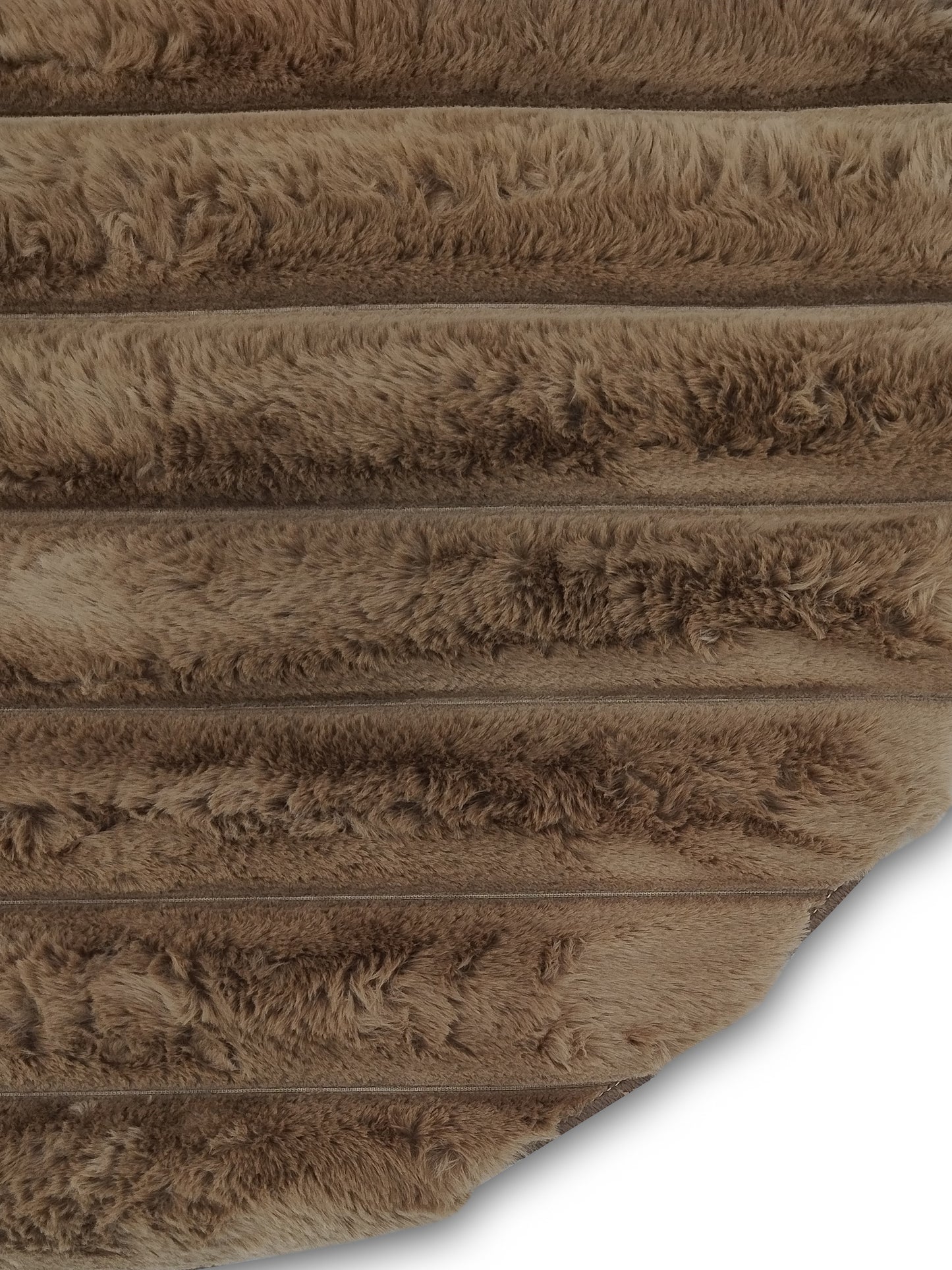 Camel Faux Fur Round Rug – Modern Soft Accent Carpet for Living Room & Bedroom