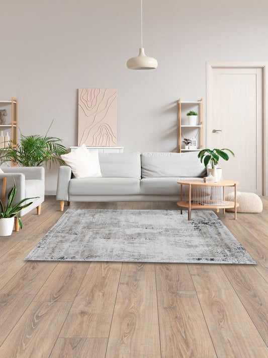 Grey Beige Textured Carpet – Modern Minimalist Soft Rug for Living Spaces