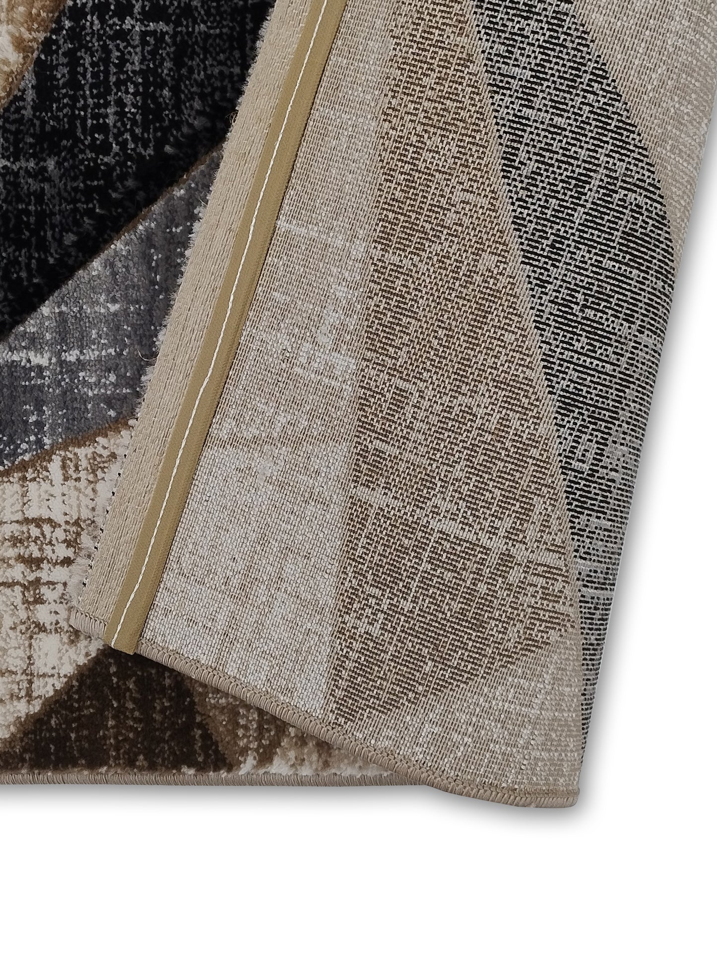 Taupe Charcoal Geometric Triangle Runner – Modern Abstract Plush Runner