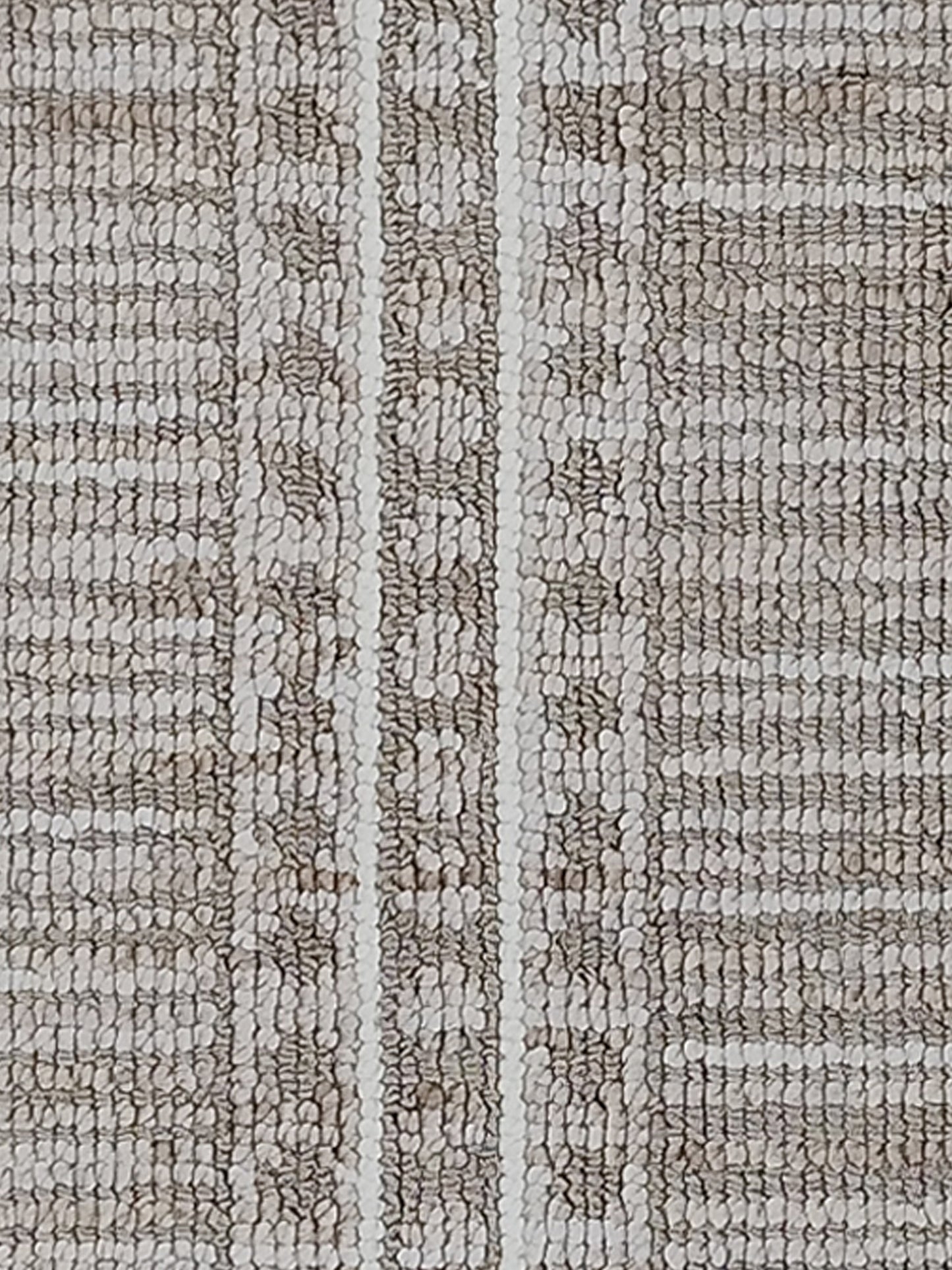 Ivory Taupe Boho Stripe Cotton Runner – Minimalist Handwoven Floor Runner