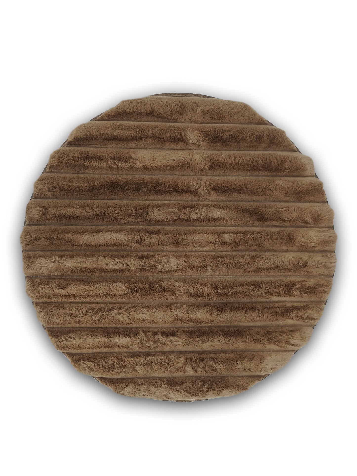 Camel Faux Fur Round Rug – Modern Soft Accent Carpet for Living Room & Bedroom