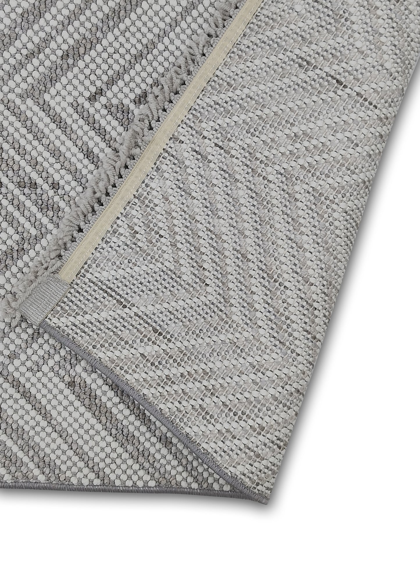 Grey White Herringbone Cotton Runner – Modern Handwoven Floor Runner
