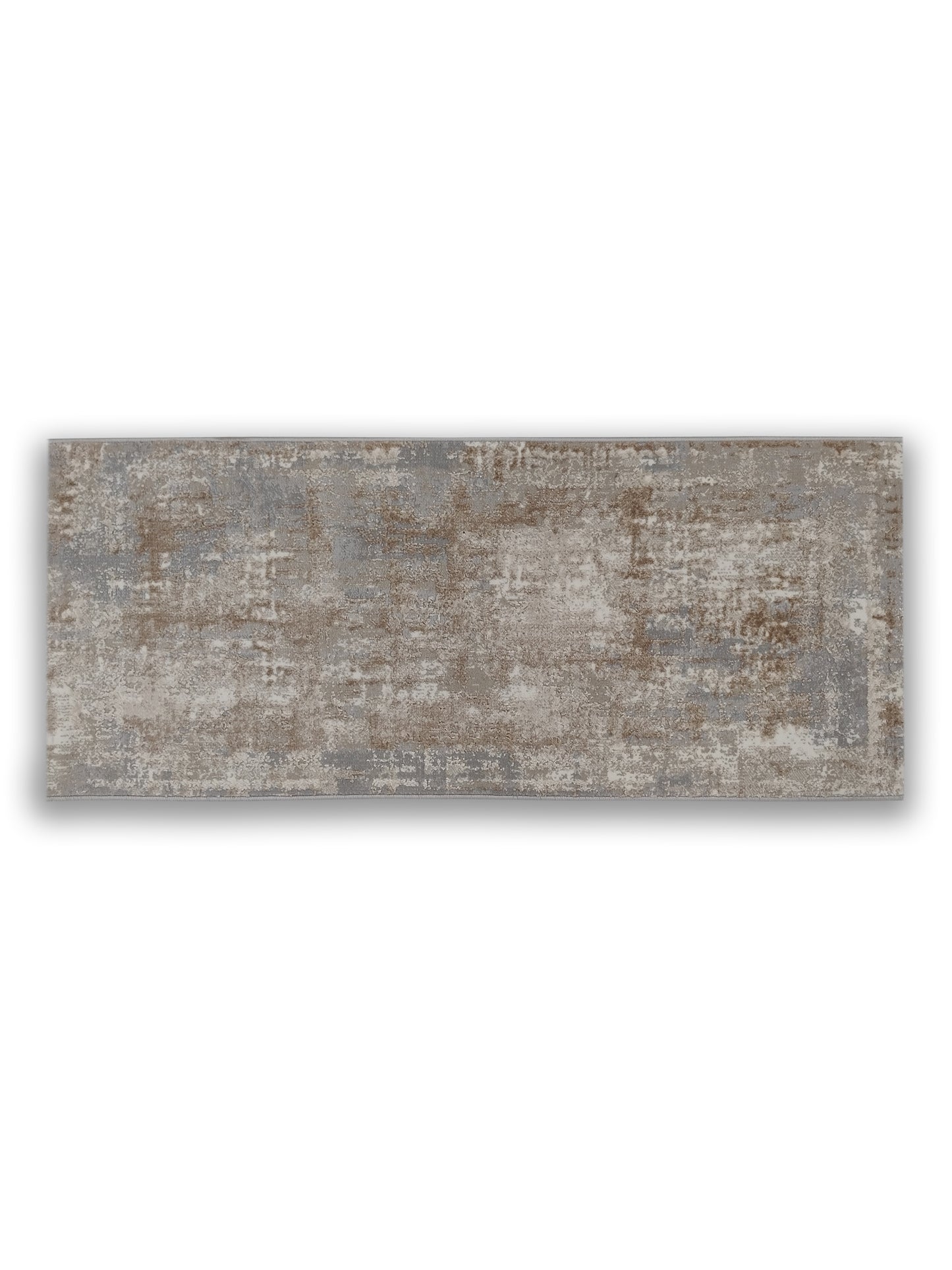 Grey Beige Abstract Textured Runner – Modern Plush Carpet Runner