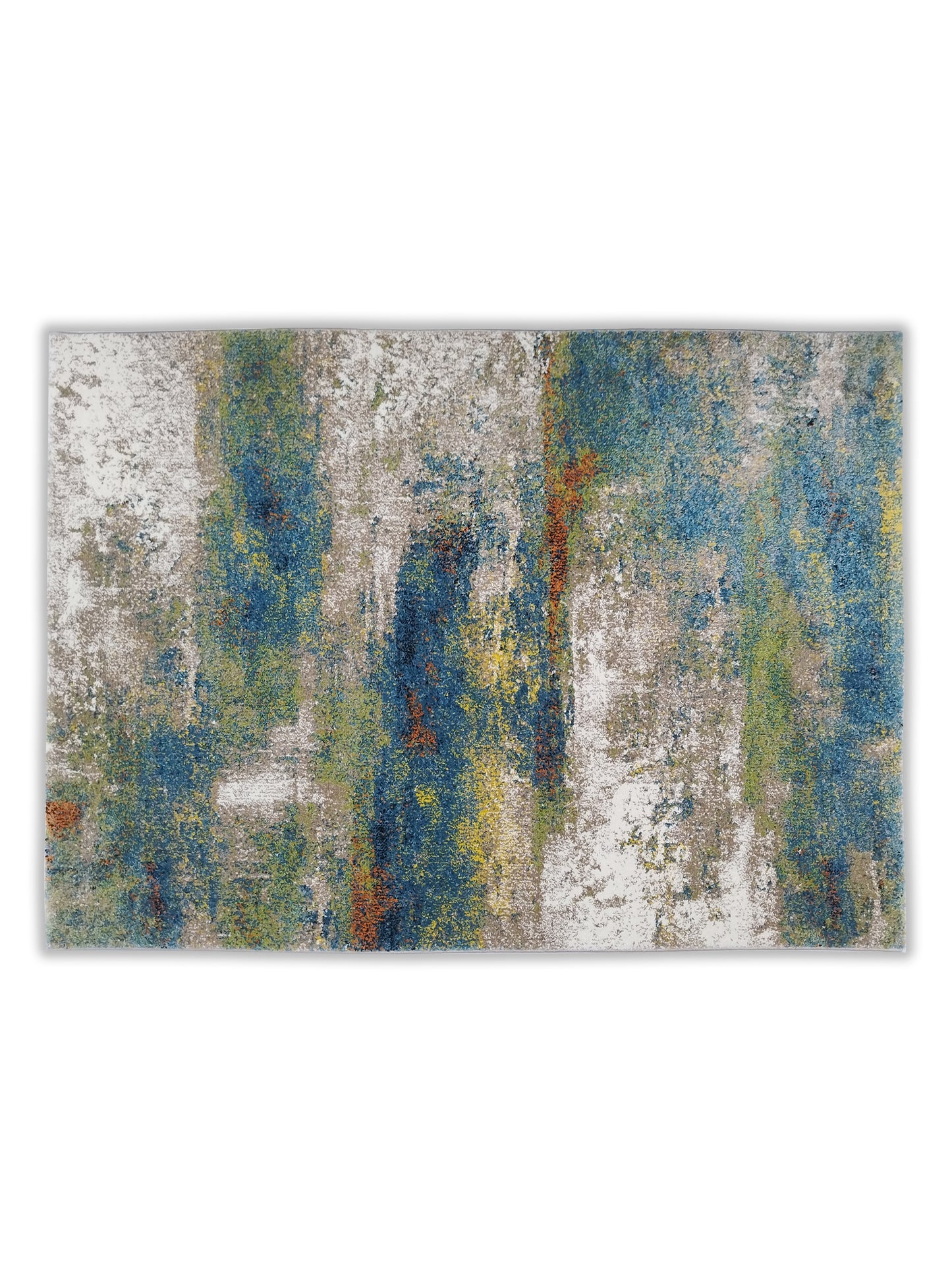 Blue & Grey Abstract Carpet – Artistic Modern Design