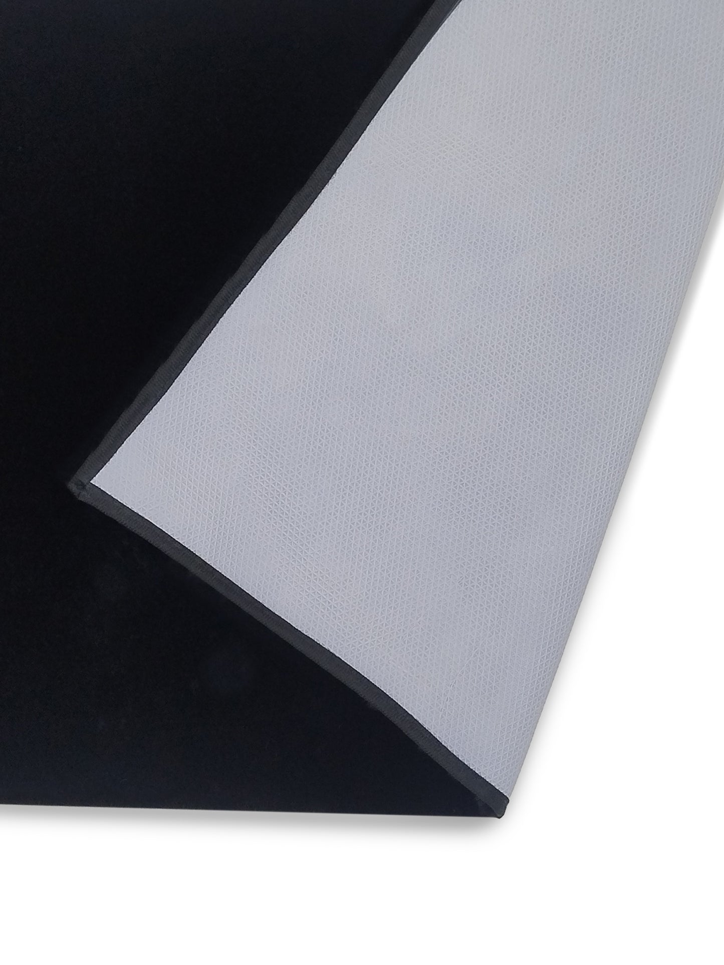 Solid Black Plush Runner – Modern Minimalist Bedside & Hallway Rug