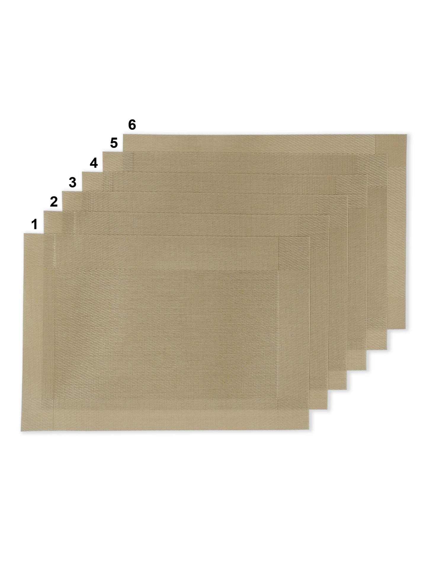 Atoz Beige Placemats for Dining Table – Set of 6 | Heat & Stain Resistant | Washable, Non-Slip Table Mats | Modern Woven Design for Kitchen & Dining Room