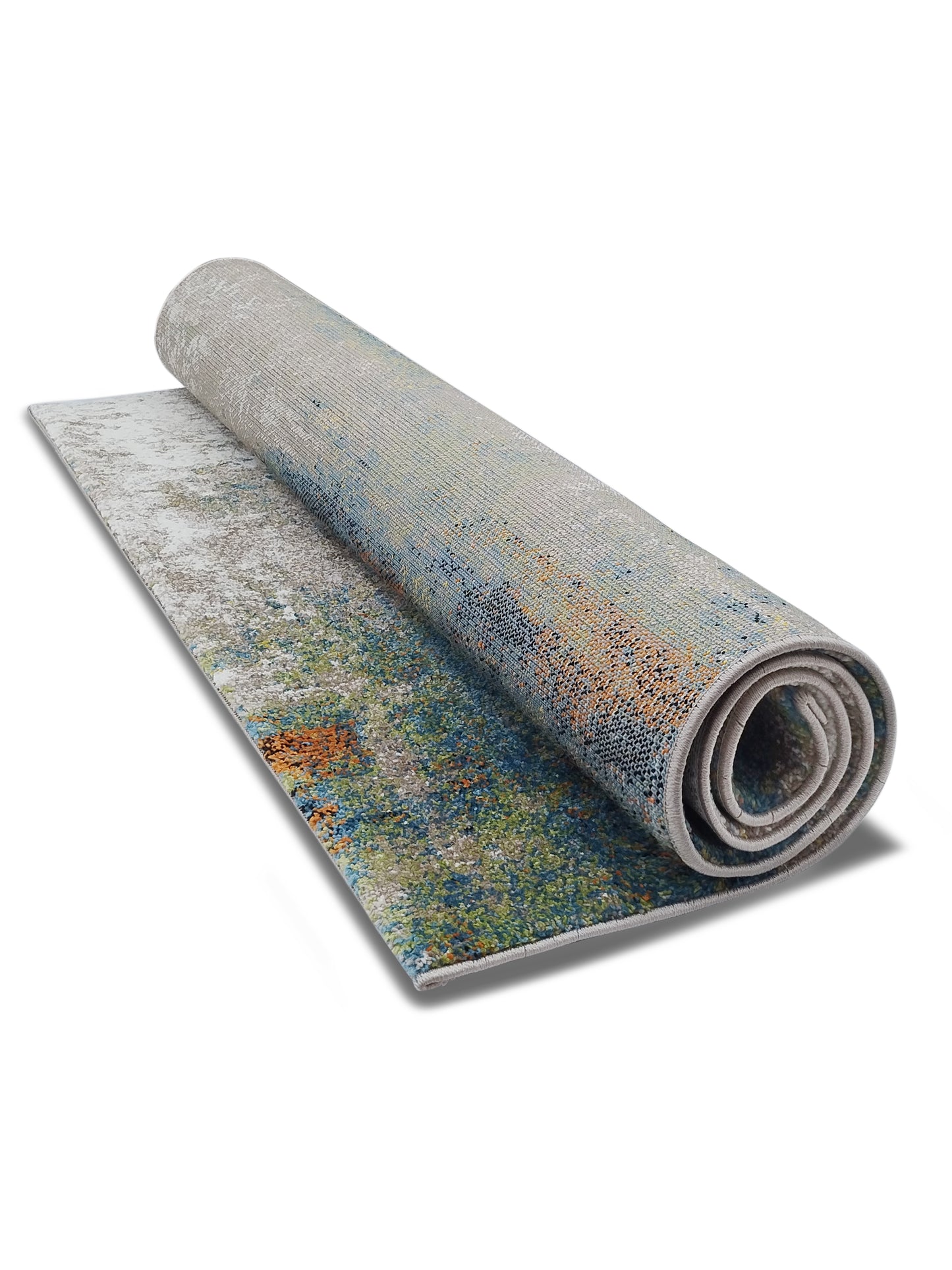 Blue & Grey Abstract Carpet – Artistic Modern Design