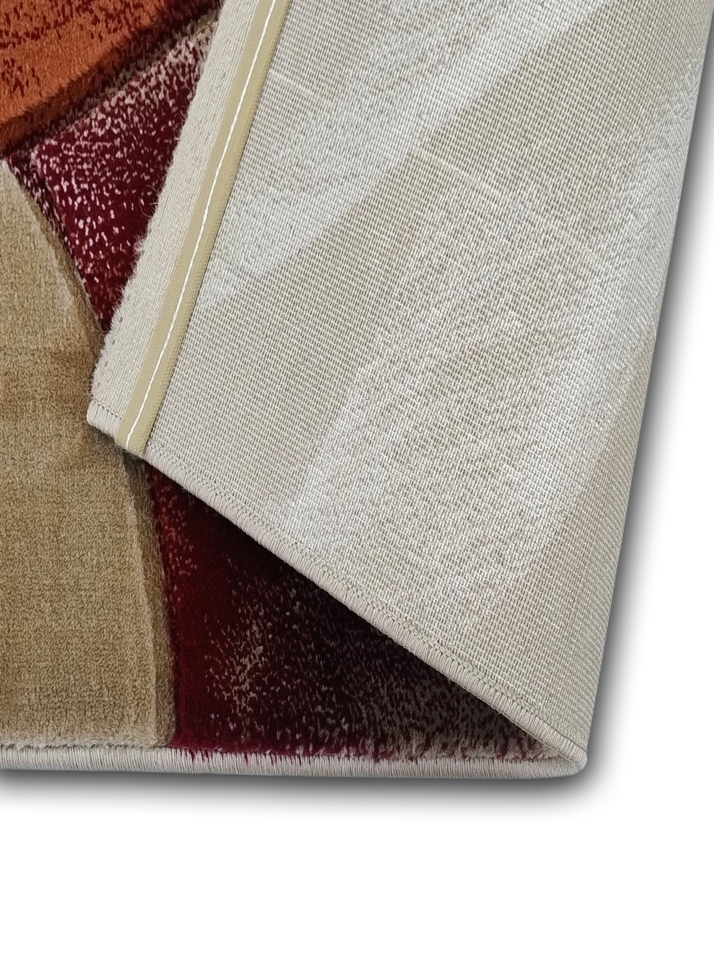 Rust Beige Abstract Carpet – Modern Artistic Rug for Living Room Decor