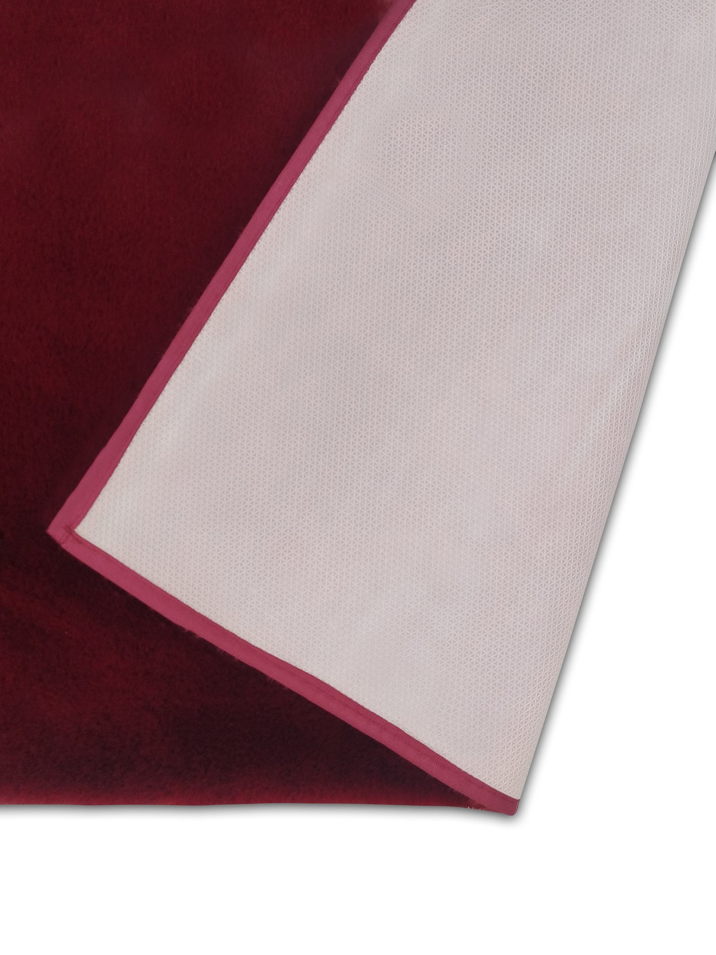 Solid Maroon Plush Runner – Modern Minimalist Bedside & Hallway Rug