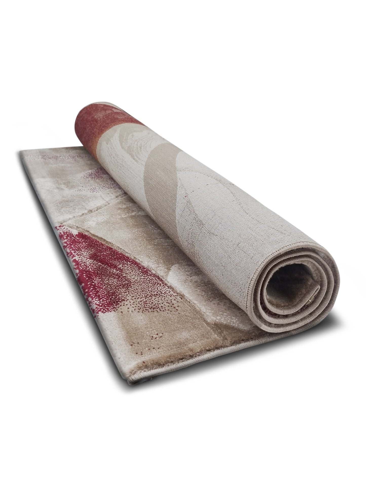 Rust Beige Abstract Carpet – Modern Artistic Rug for Living Room Decor