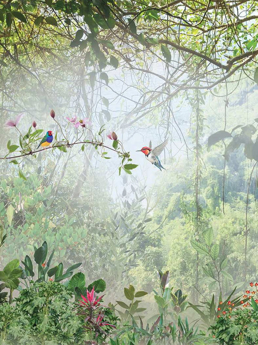 AtoZ Home Decor Tropical Flowering Jungle Wall Mural Wallpaper - Custom & Standard Sizes
