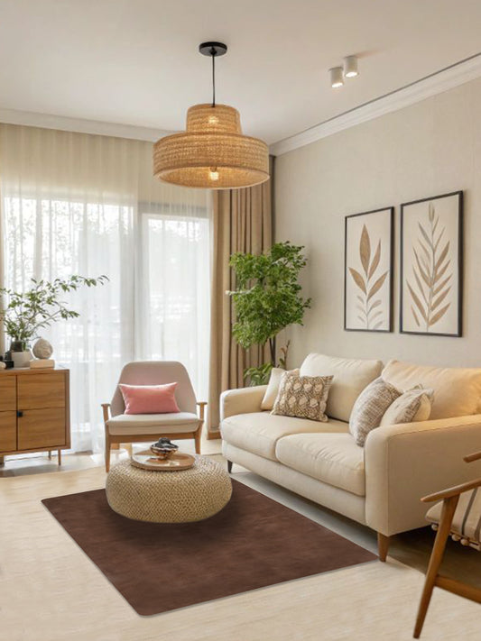 Chocolate Brown Faux Fur Shaggy Carpet – Super Soft Plush Texture