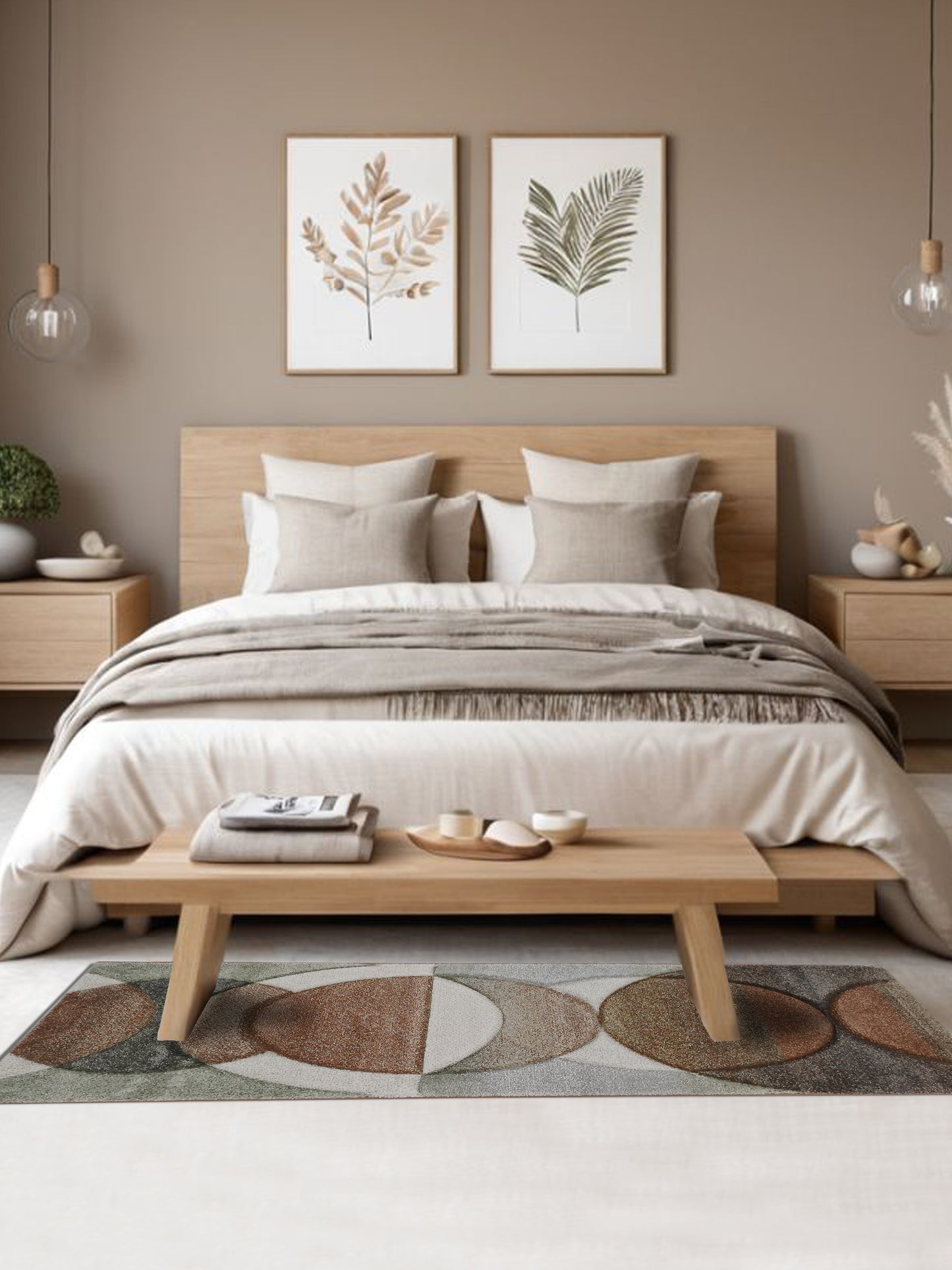 Geometric Circle Runner – Modern Plush Abstract Runner