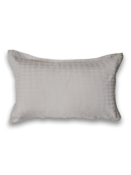 Light Grey Geometric Jacquard Pillow Cover Set – Premium Cotton – Set of 2