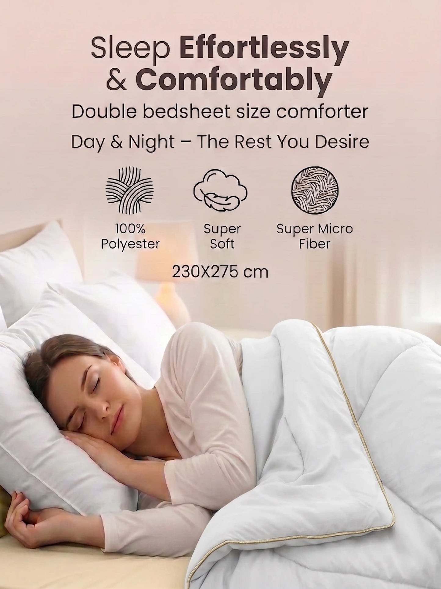 Star Collection Reversible Double Bed Comforter (230x275 cm)