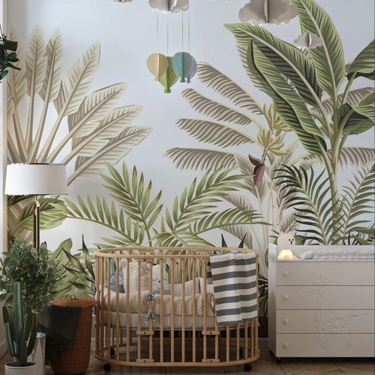 AtoZ Home Decor Tropical Vintage Trees Leaves Wall Mural Wallpaper - Custom & Standard Sizes