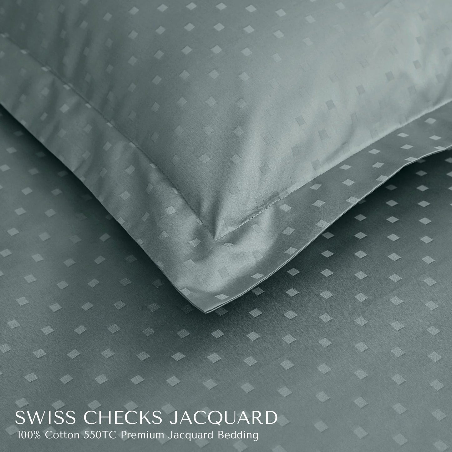 Premium Jacquard King Size Bedsheet Set |  Squared Dot Pattern