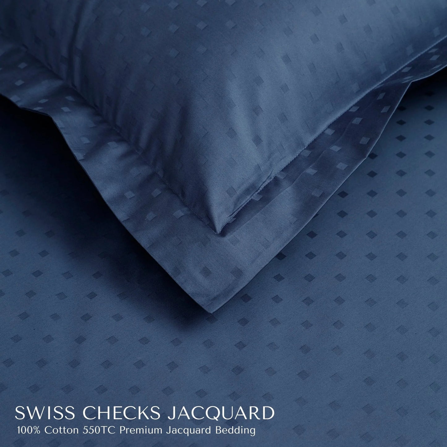 Premium Jacquard King Size Bedsheet Set |  Squared Dot Pattern