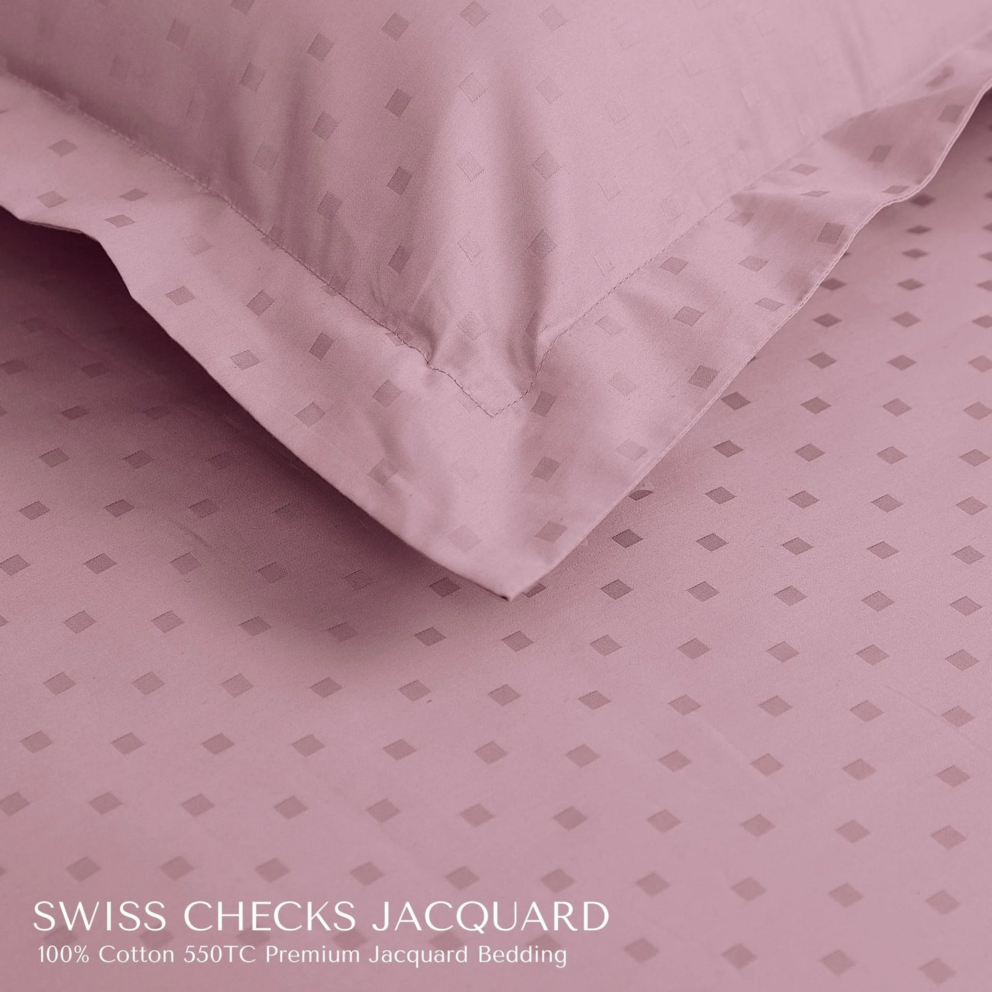 Premium Jacquard King Size Bedsheet Set |  Squared Dot Pattern