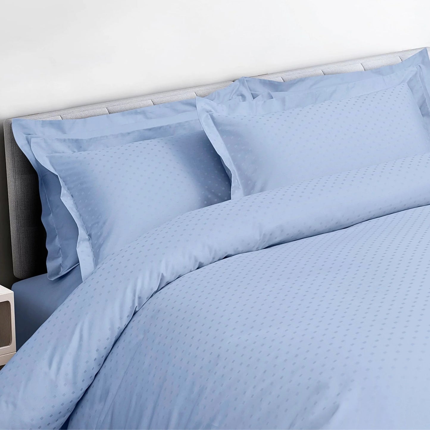 Premium Jacquard King Size Bedsheet Set |  Squared Dot Pattern