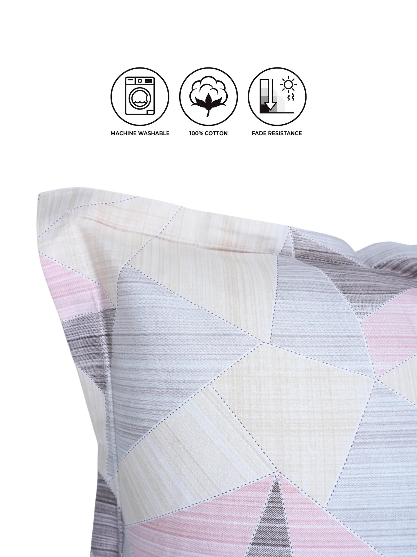 Atoz Home Decor Geometric Printed Cotton Pillow Covers (Set of 1 & 2)