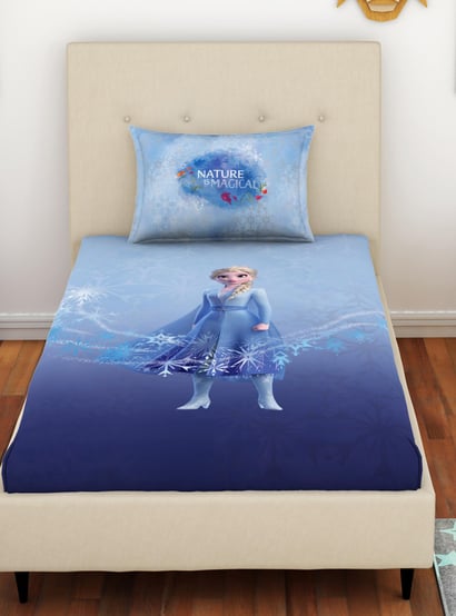Spaces Kids Disney Frozen II Single Bedsheet Set with Pillow Cover | 180 TC