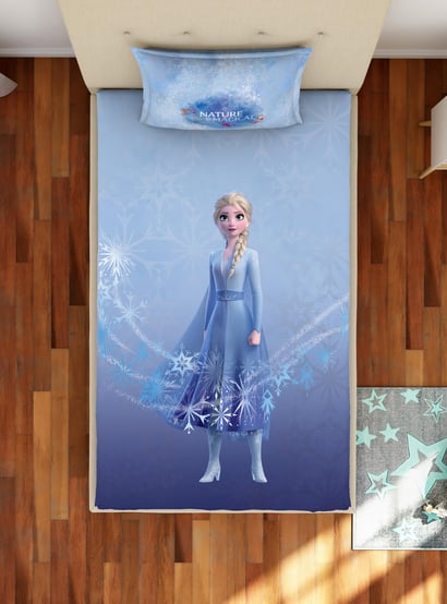 Spaces Kids Disney Frozen II Single Bedsheet Set with Pillow Cover | 180 TC