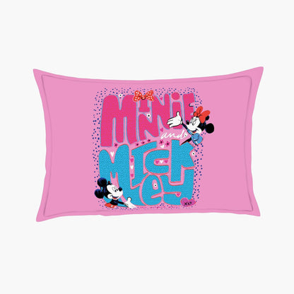 Disney Minnie Mouse Printed Kids Single Bedsheet Set with 1 Pillow Cover – Pink (152 cm x 224 cm)