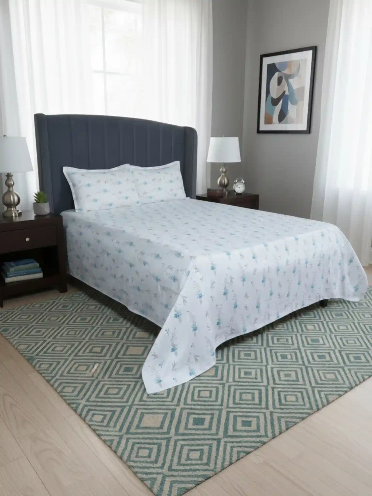 Atoz Home Decor Selfie King 100% Cotton King Size Bedsheet Set (210 TC)