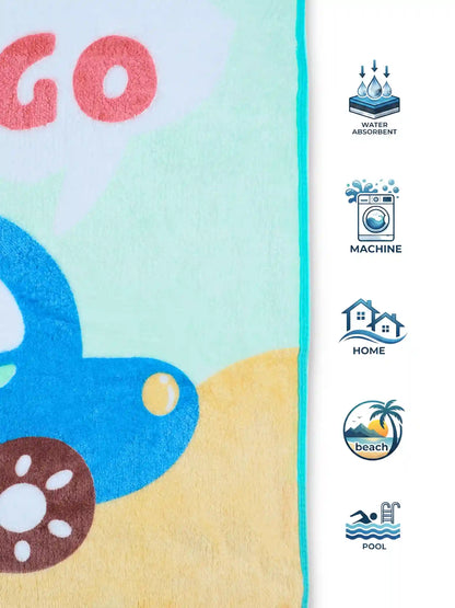 AtoZ Trendy Cartoon Kids Bath Towel | Soft & Absorbent (147 x 58 CM).