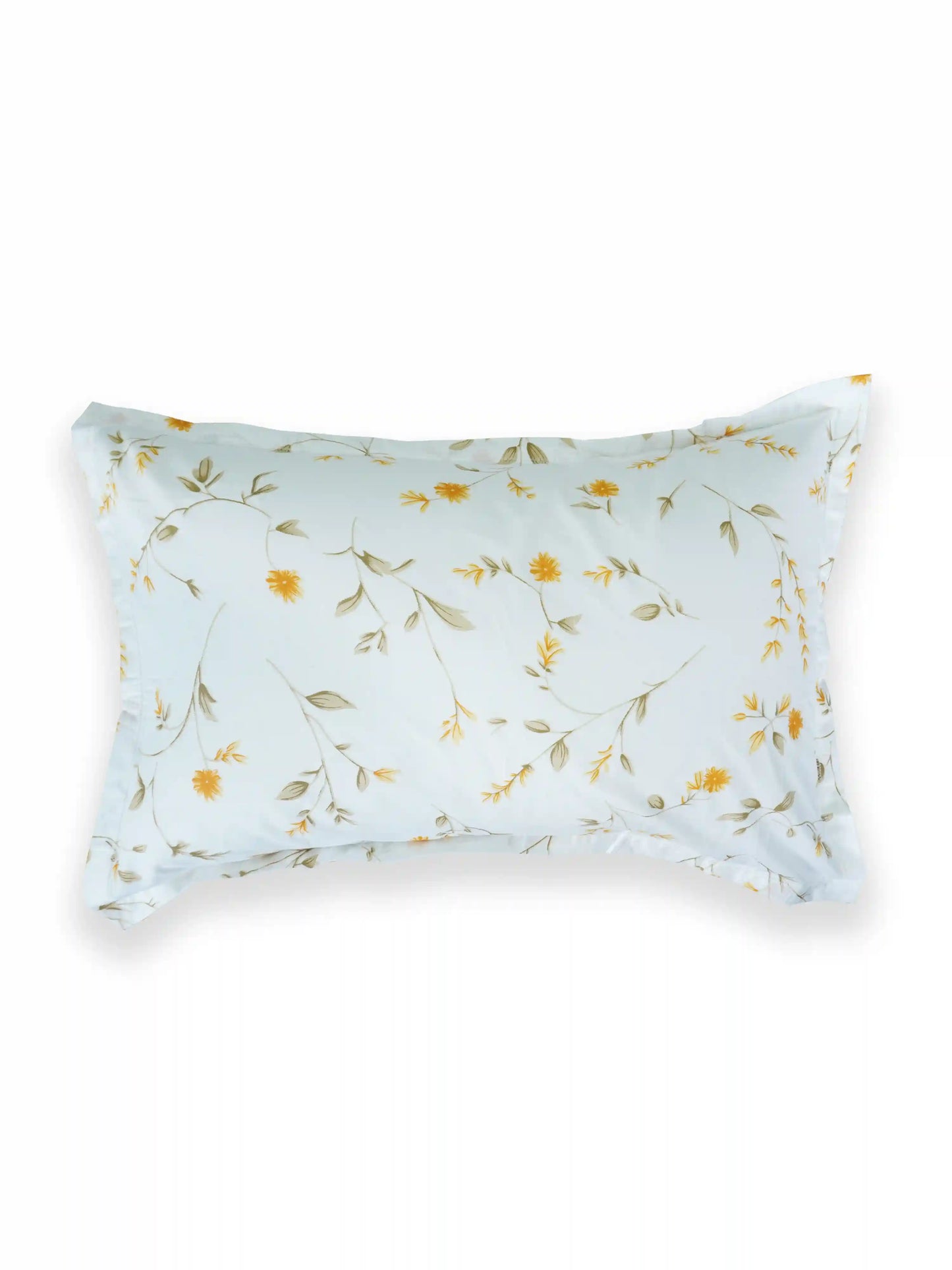 Cheerful Yellow Floral Cotton Double Bedsheet Set