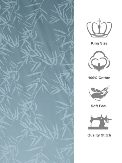 Soft Feel, Elegant Bamboo Leaf King Bed Sheet Set – 100% Cotton (300 TC)