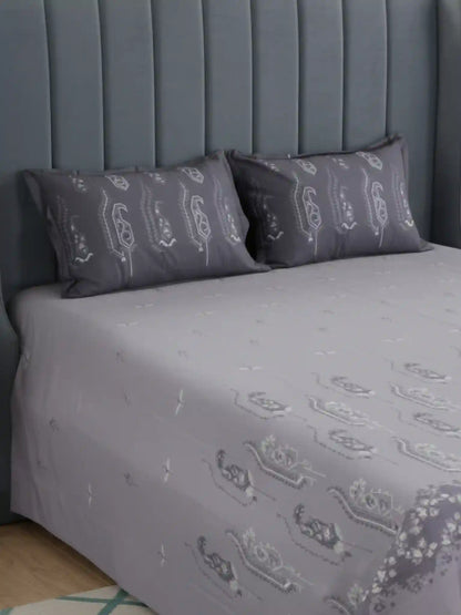 Soft Feel, Paisley Design King Bed Sheet Set with 2 Pillow Cases – 100% Cotton (300 TC)