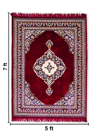 AtoZ Home Decor Velvet Carpet – Traditional Collection (5 ft x 7 ft)