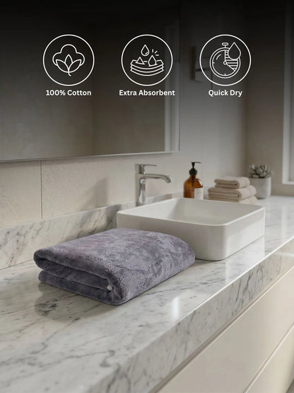 Plush Comfort, Extra Absorbent Quick Dry Medium Bath Towel – 100% Cotton