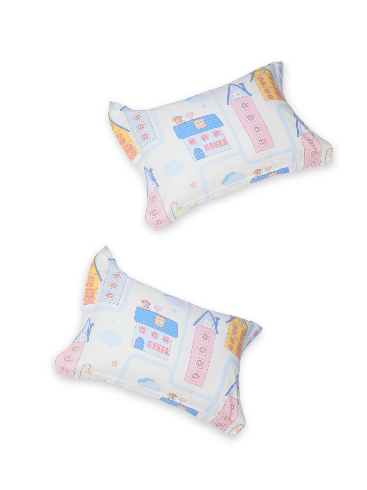 Kids Whimsical House Cotton Bedsheet Set