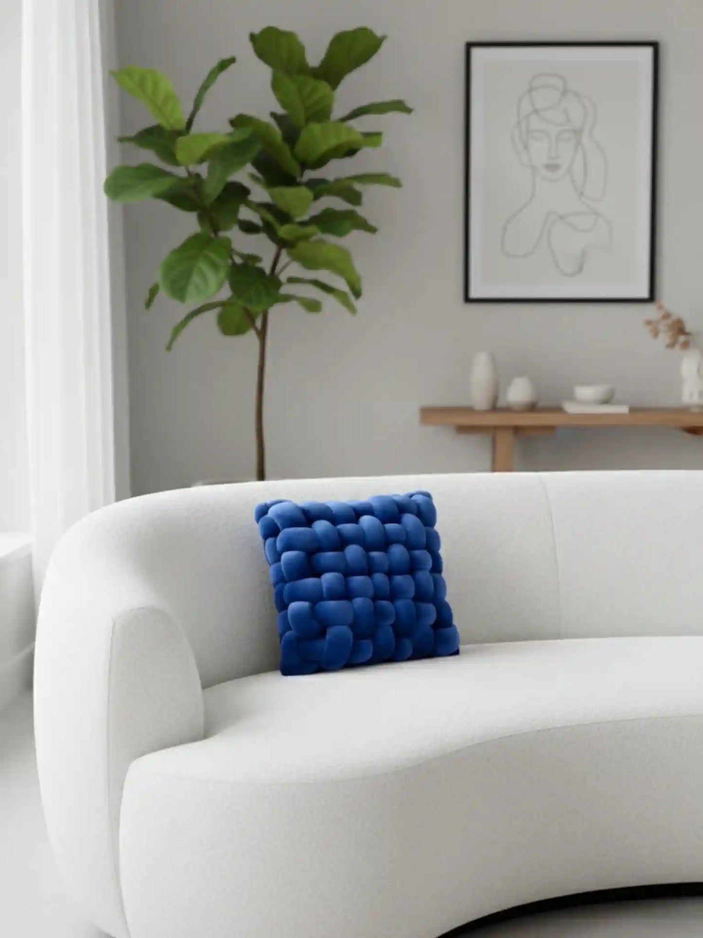 Square Knotted Cushion Pillow – Soft Decorative Accent for Sofa & Bed