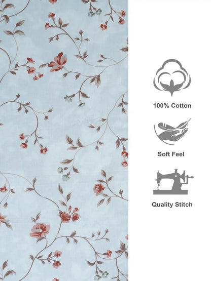 Soft Feel Elegant Brown Floral Cotton Double Bedsheet Set