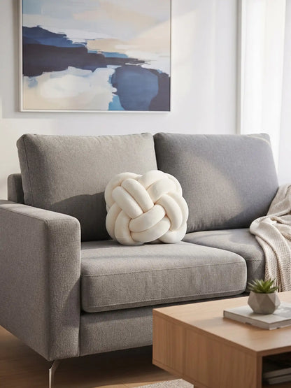 Atoz Home Decor Sphere Knotted Cushion Ball – Soft Decorative Round Pillow for Sofa & Bed
