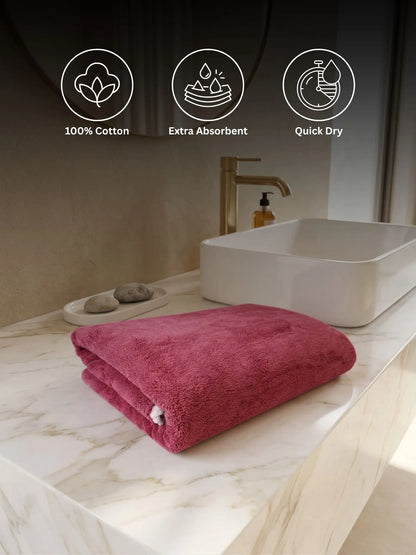 Plush Comfort, Extra Absorbent Quick Dry Medium Bath Towel – 100% Cotton